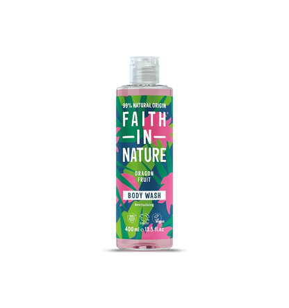 Faith in Nature Dragon Fruit Body Wash 400ml, cruelty-free, naturally derived ingredients, fruity aroma.