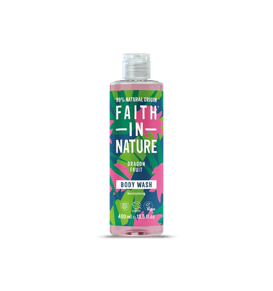 Faith in Nature Dragon Fruit Body Wash 400ml, cruelty-free, naturally derived ingredients, fruity aroma.