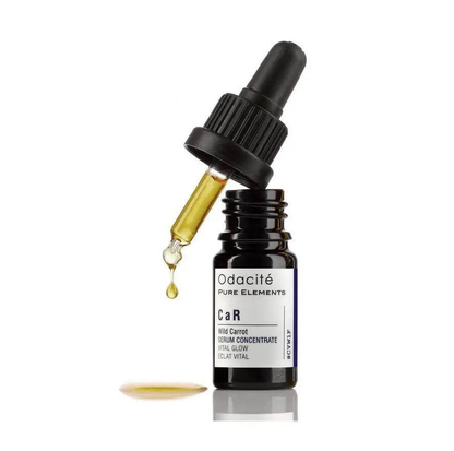 Odacité CaR Wild Carrot Serum Concentrate Vital Glow 5ml with dropper, promoting radiant skin and youthful glow.