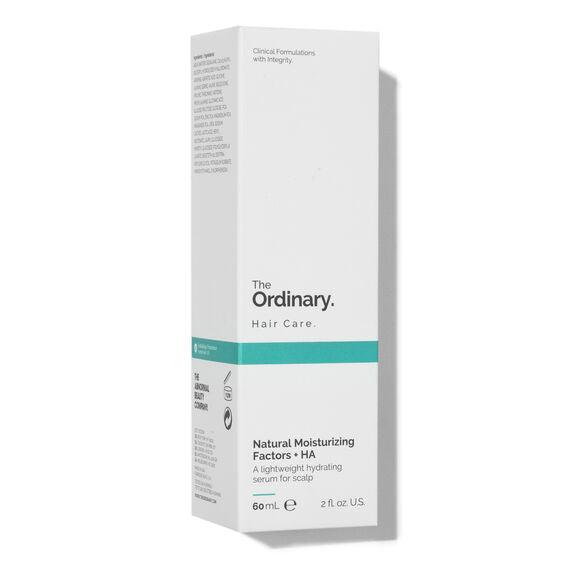 The Ordinary Natural Moisturizing Factors + HA for Scalp 60ml hydrating scalp serum in packaging.