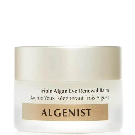Algenist Triple Algae Eye Renewal Balm 15ml jar showcasing its revitalizing eye treatment formula.