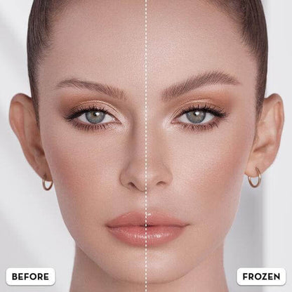 Before and after comparison of eyebrows using Anastasia Beverly Hills Brow Freeze, showcasing extreme hold and sculpting effect.