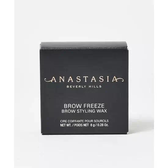 Anastasia Beverly Hills Brow Freeze Brow Styling Wax packaging for bold, sculpted eyebrows in 8g size.