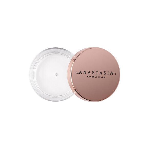 Anastasia Beverly Hills Brow Freeze sculpting wax packaging with clear lid and rose gold accent, ideal for bold brow styling.