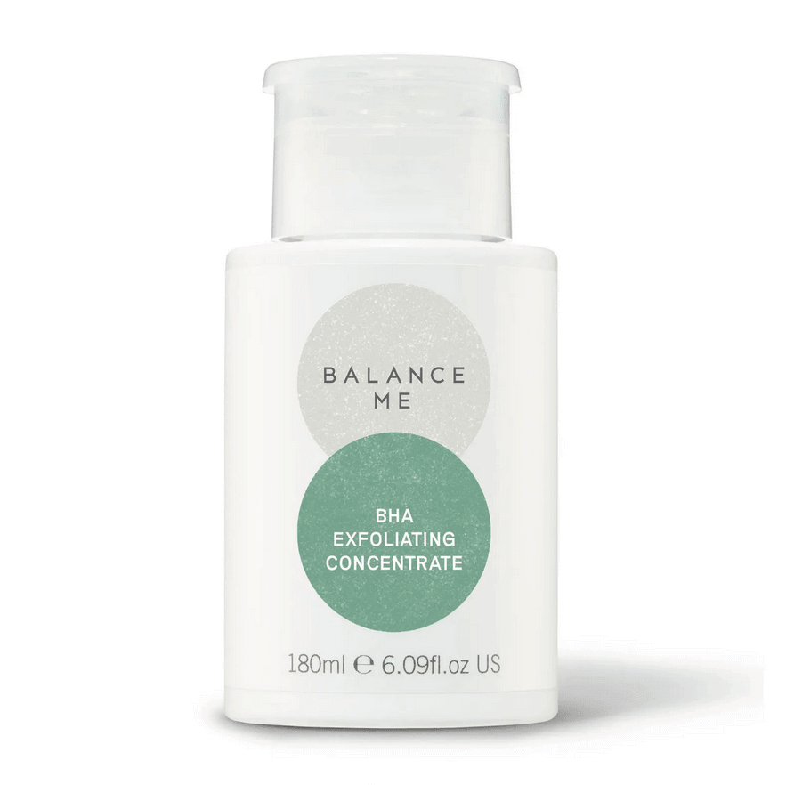 Balance Me BHA Exfoliating Concentrate 180ml for blemish-prone skin, promotes radiant and healthy appearance.