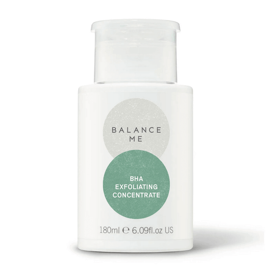 Balance Me BHA Exfoliating Concentrate 180ml for blemish-prone skin, promotes radiant and healthy appearance.