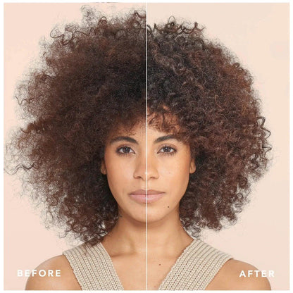 Before and after image showcasing hair rejuvenation with We Are Paradoxx Moisture Express Hair Mask.