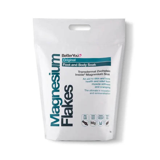 BetterYou Pure Magnesium Bath Flakes 250g for ultimate relaxation and relief of tired muscles.