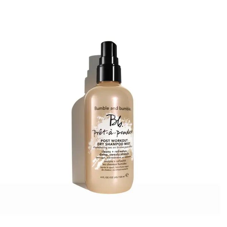 Bumble & Bumble Prêt-à-powder Post Workout Dry Shampoo Mist in a stylish spray bottle for refreshing sweaty hair.