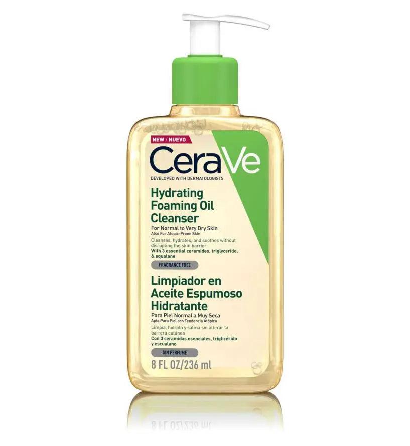 CeraVe Hydrating Foaming Oil Cleanser 236ml, suitable for normal to very dry skin, hydrates and refreshes.
