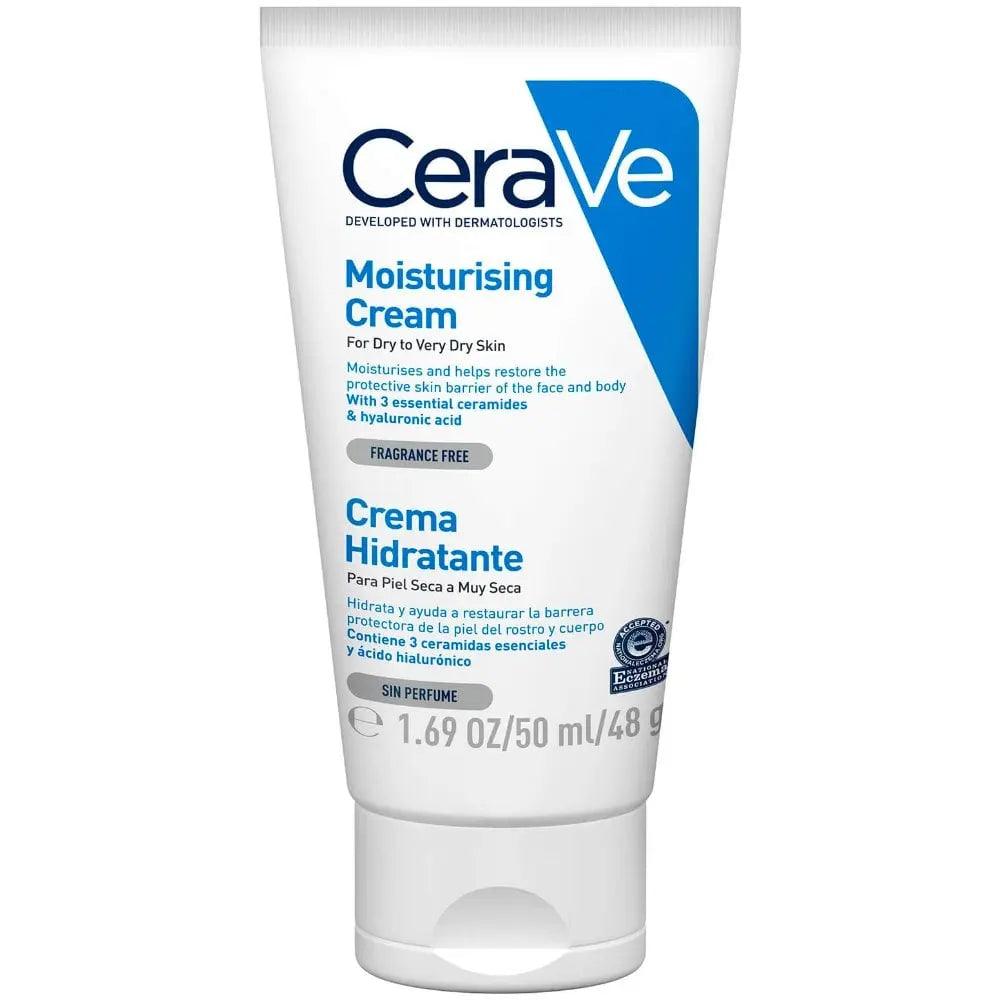 CeraVe Moisturising Cream 50ml for dry skin, developed with dermatologists, rich in ceramides and hyaluronic acid.