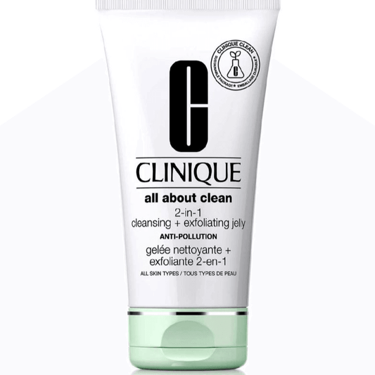 CLINIQUE All About Clean 2-in-1 Cleansing & Exfoliating Jelly 150ml, suitable for all skin types, deep cleansing jelly.