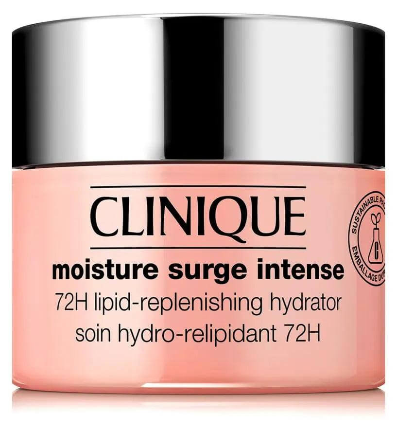 CLINIQUE Moisture Surge Intense 72H hydrator for very dry to dry combination skin, offering deep hydration and a glowing finish.