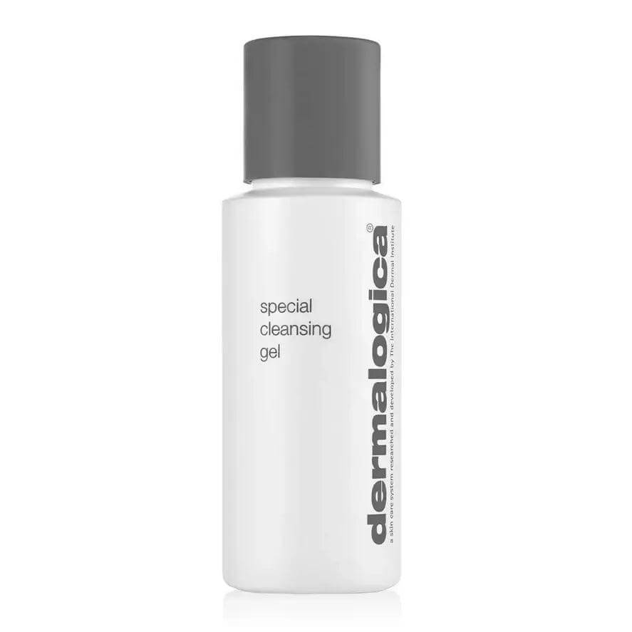 Dermalogica Special Cleansing Gel bottle, soap-free formula for all skin types, removes impurities.