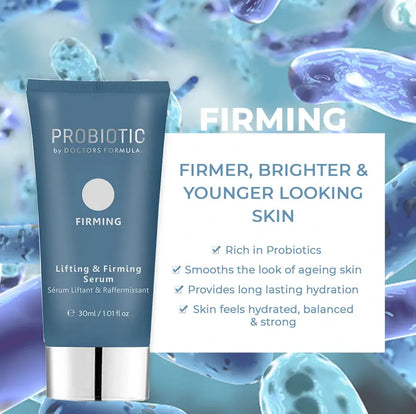 Doctors Formula Probiotics Firming Serum for firmer, younger skin with hydration and anti-aging benefits.
