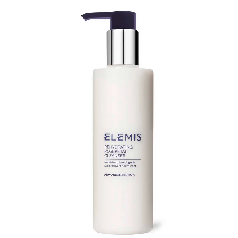 ELEMIS Rehydrating Rosepetal Cleanser 200ml, nourishing milky cleanser for dry and mature skin.