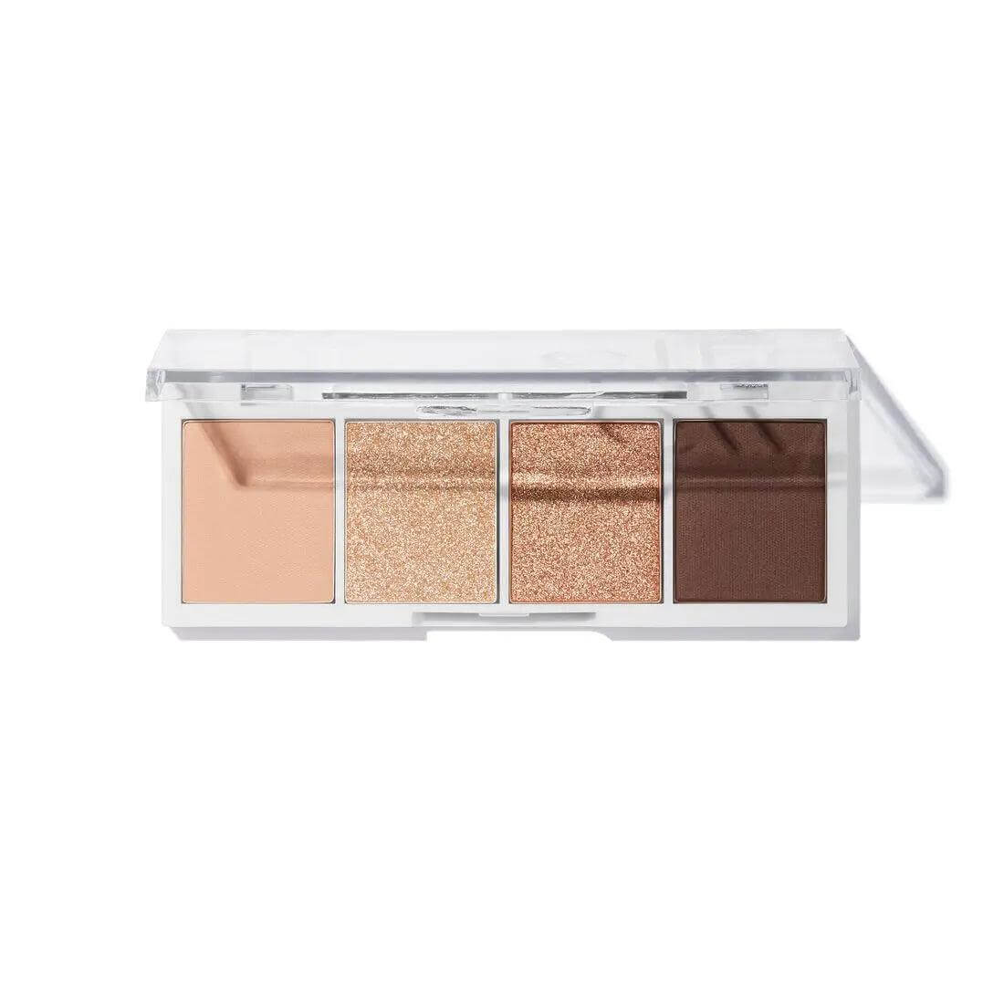 e.l.f. Bite Size Eyeshadows Cream & Sugar quad with four ultra-pigmented shades in a compact, perfect for on-the-go application.
