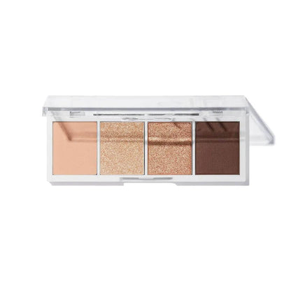 e.l.f. Bite Size Eyeshadows Cream & Sugar quad with four ultra-pigmented shades in a compact, perfect for on-the-go application.
