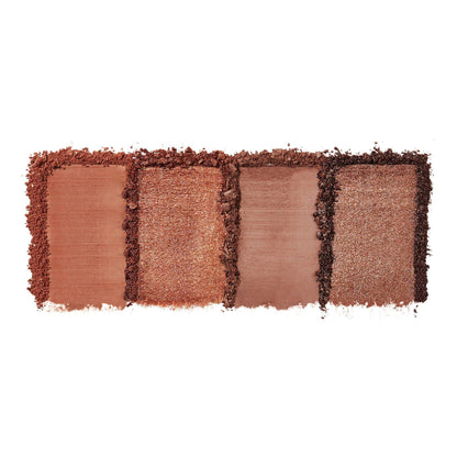 Swatches of e.l.f. Bite Size Eyeshadows - Pumpkin Pie featuring rich matte and shimmer shades in warm brown tones.