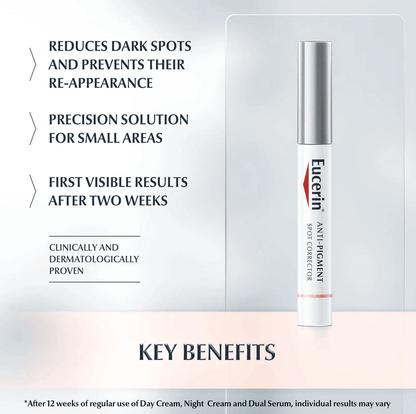 Eucerin Anti-Pigment Spot Corrector 5ml; reduces dark spots, precision solution, visible results in 2 weeks, clinically proven
