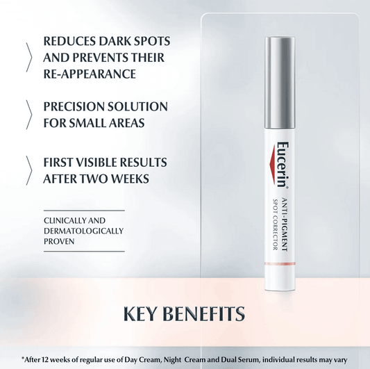 Eucerin Anti-Pigment Spot Corrector 5ml; reduces dark spots, precision solution, visible results in 2 weeks, clinically proven