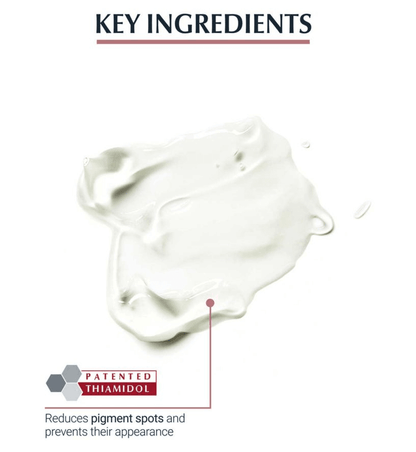 Eucerin Anti-Pigment Key Ingredients with Thiamidol to reduce pigment spots and improve skin appearance.