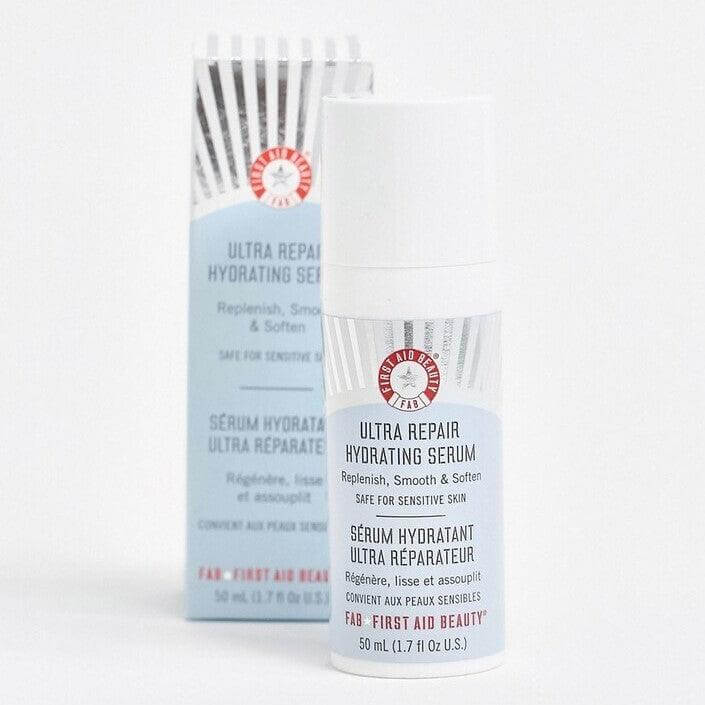 First Aid Beauty Ultra Repair Hydrating Serum 50ml for soft, youthful skin with hyaluronic acid and collagen.