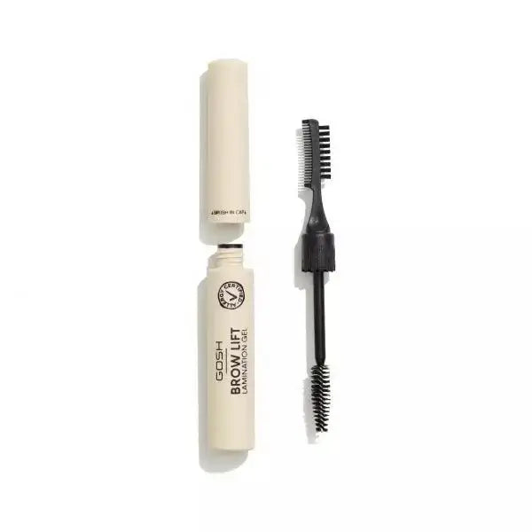 GOSH Copenhagen Brow Lift gel with brush for brow lamination, enhancing appearance and shaping brows effectively.