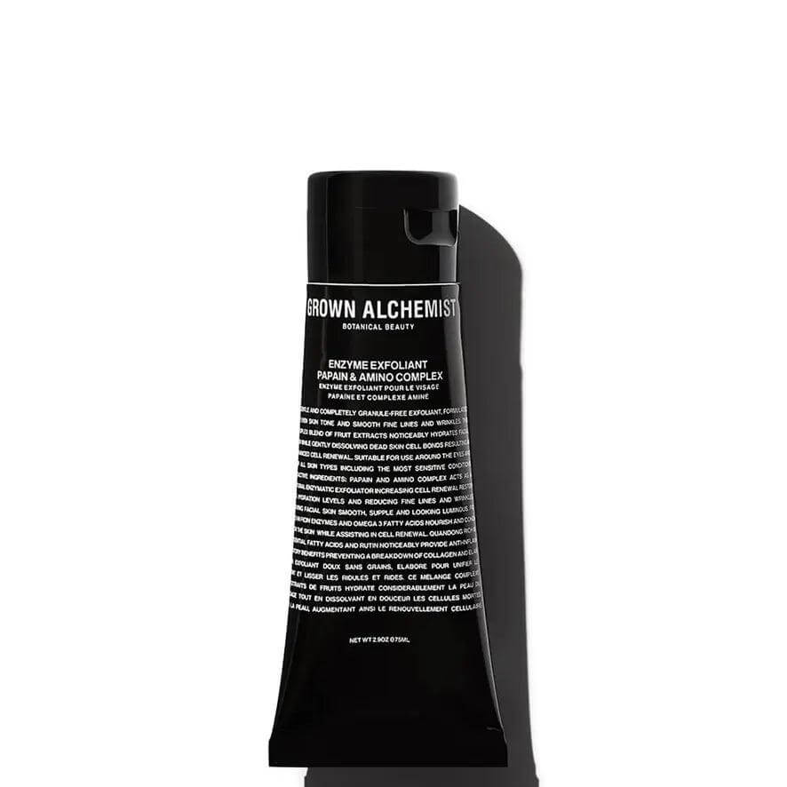 Grown Alchemist Enzyme Exfoliant 75ml tube for sensitive skin revitalization and detoxification.