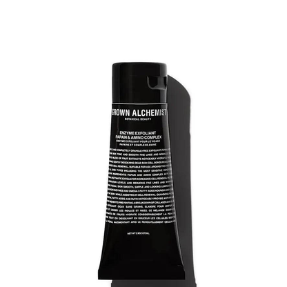 Grown Alchemist Enzyme Exfoliant 75ml tube for sensitive skin revitalization and detoxification.