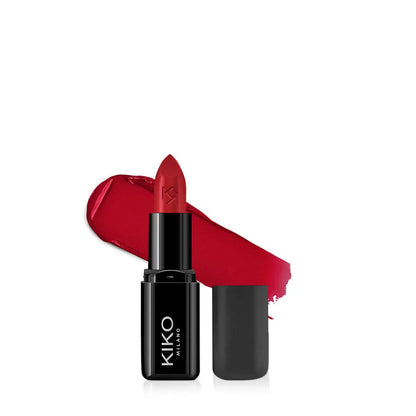 KIKO MILANO Smart Fusion Lipstick in Cherry Red, featuring rich color and creamy texture for soft, nourished lips.