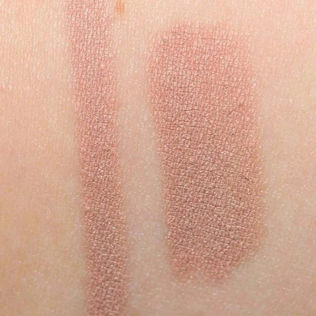 Swatches of Laura Mercier Caviar Stick Eye Colour Matte in Au Naturel showcasing a natural matte finish.