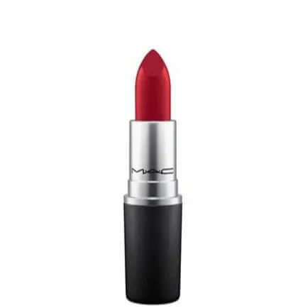 MAC Retro Matte Lipstick in Ruby Woo, bold blue-red shade, long-wearing and matte finish, iconic beauty product.