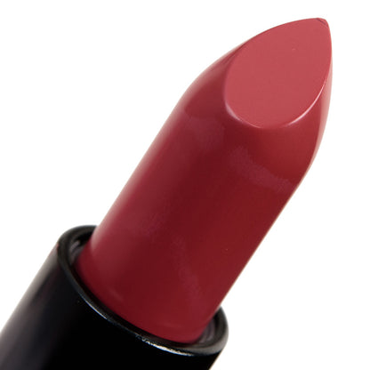 MAC Satin Lipstick in Twig, a warm-toned, medium-dark mauve with a creamy satin finish.
