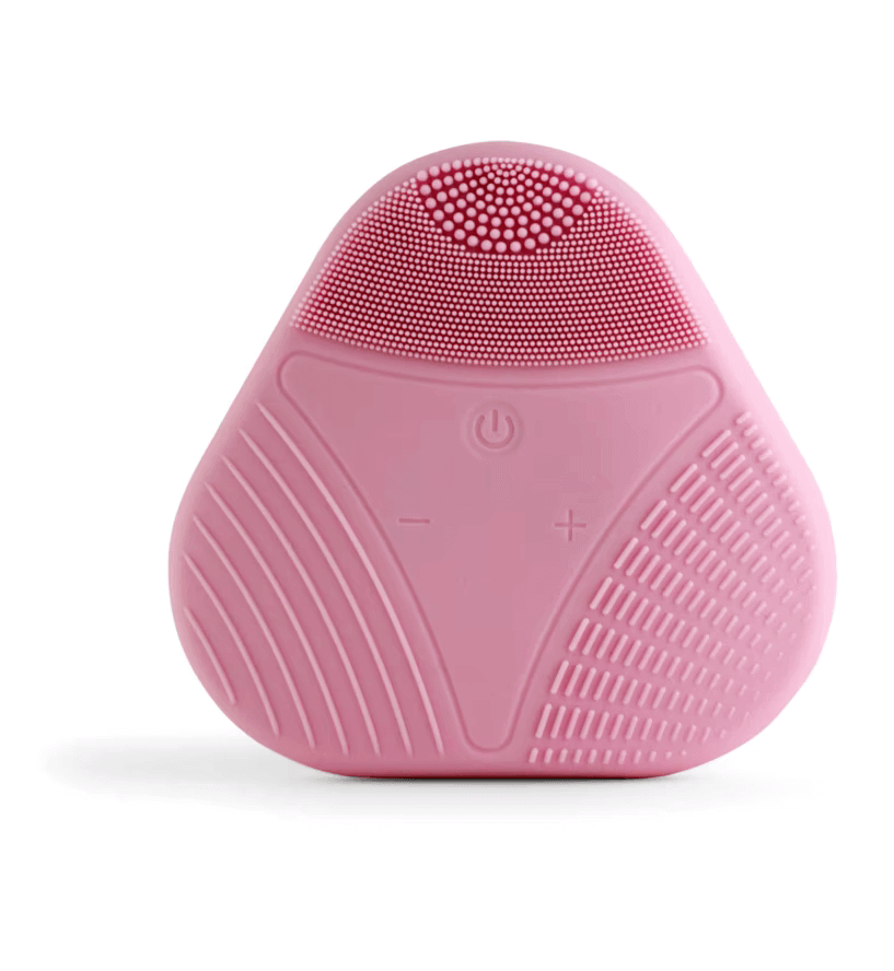 Magnitone XOXO SoftTouch Silicone Cleansing Brush in pink for deep cleansing and gentle skincare.