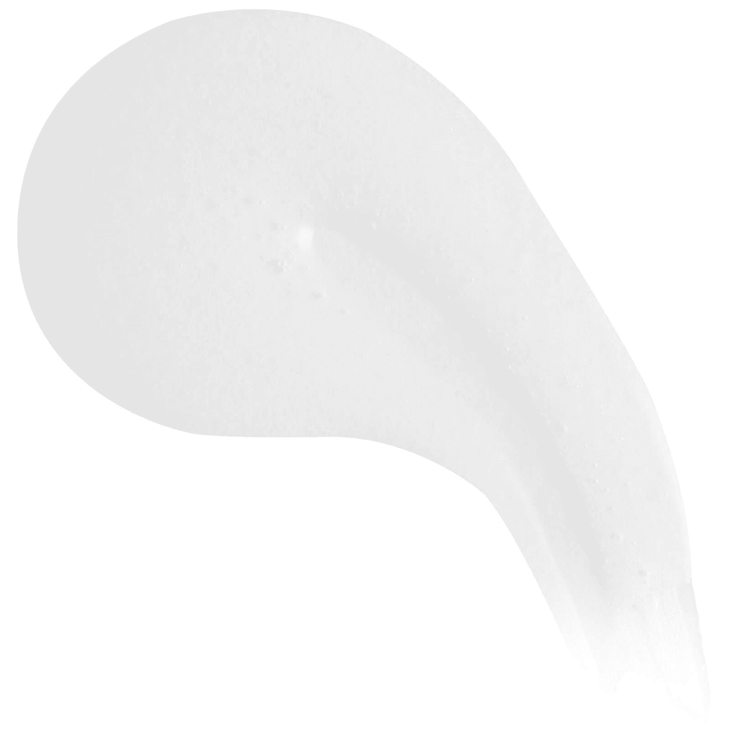 Makeup Revolution Swatch of dark lip gloss in a teardrop shape, showcasing rich color and smooth texture for high-shine lips.