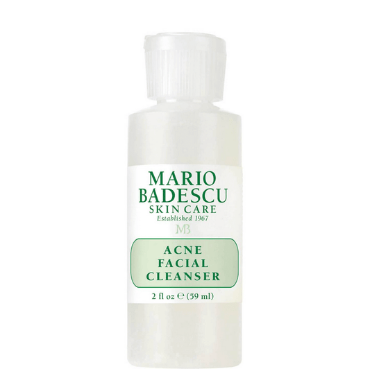 Mario Badescu Acne Facial Cleanser in a 2 oz bottle, ideal for blemish-prone skin and deep cleansing.