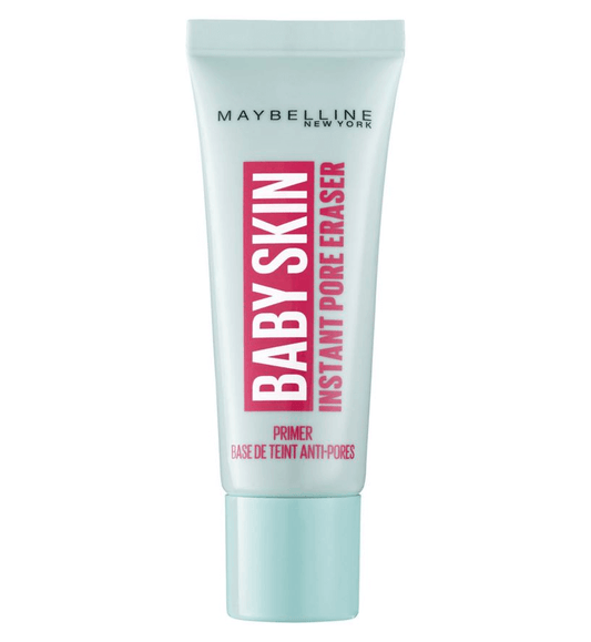 Maybelline Baby Skin Instant Pore Eraser Primer, blurs pores for a smooth matte finish and perfect base before makeup.