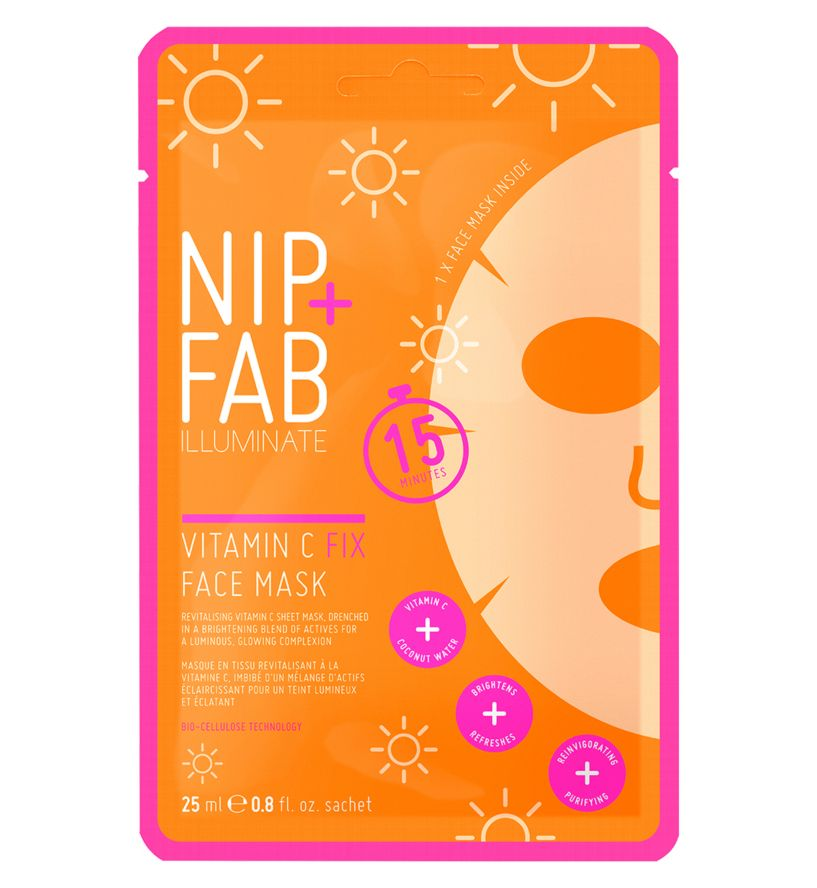 NIP+FAB Vitamin C Fix Face Mask 25ml sachet for a bright and glowing complexion with vitamin C and coconut water.