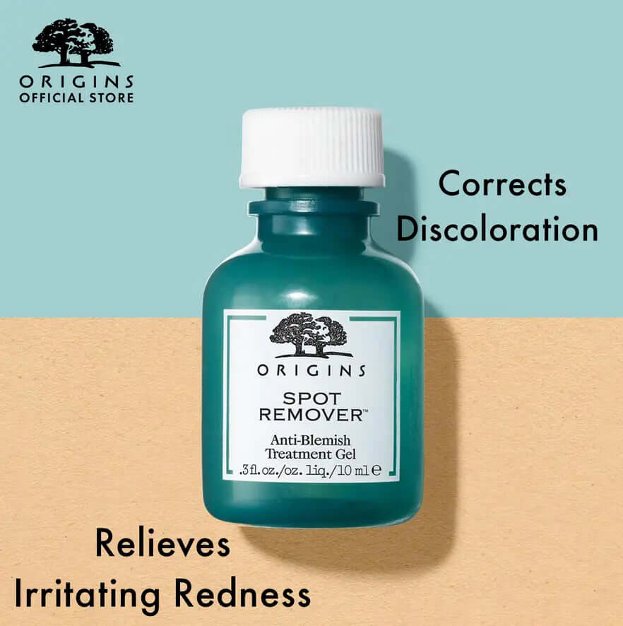 Origins Super Spot Remover Blemish Treatment Gel, 10ml, for correcting discoloration and relieving redness.