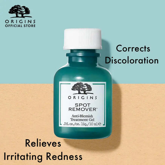 Origins Super Spot Remover Blemish Treatment Gel, 10ml, for correcting discoloration and relieving redness.