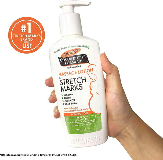 Palmer's Cocoa Butter Stretch Mark Lotion 250ml, enriched with Bio C-Elaste™ for pregnancy stretch marks relief.