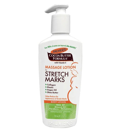 Palmer's Cocoa Butter Stretch Mark Lotion 250ml, enriched with collagen and Vitamin E for smooth skin.