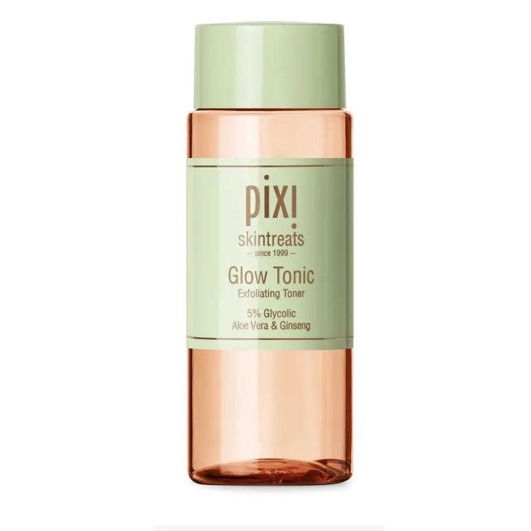 PIXI Glow Tonic 100ml exfoliating toner with 5% Glycolic Acid, Aloe Vera, and Ginseng for healthier skin.