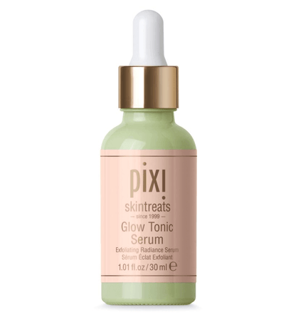 PIXI Glow Tonic Serum 30ml bottle, exfoliating and hydrating skincare product for radiant skin.