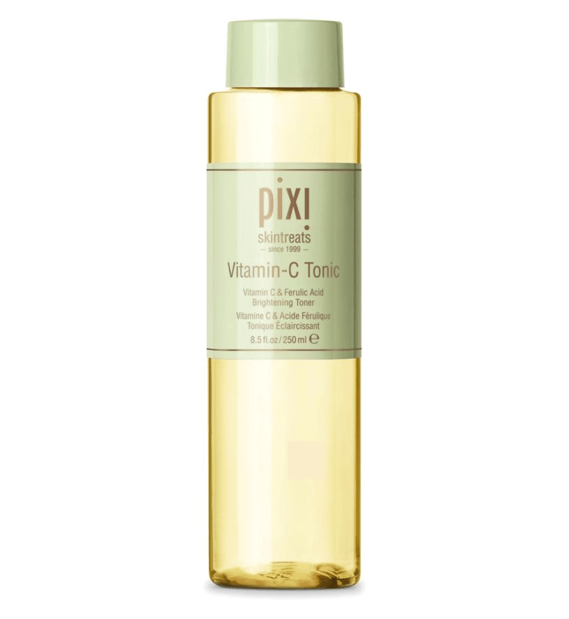 PIXI Vitamin-C Tonic 250ml bottle, alcohol-free brightening toner with vitamin C and probiotics for healthy skin.