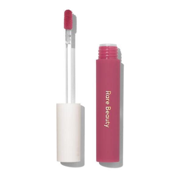 Rare Beauty Lip Soufflé Matte Lip Cream in Ascend with applicator, showcasing rich color and velvety matte finish.