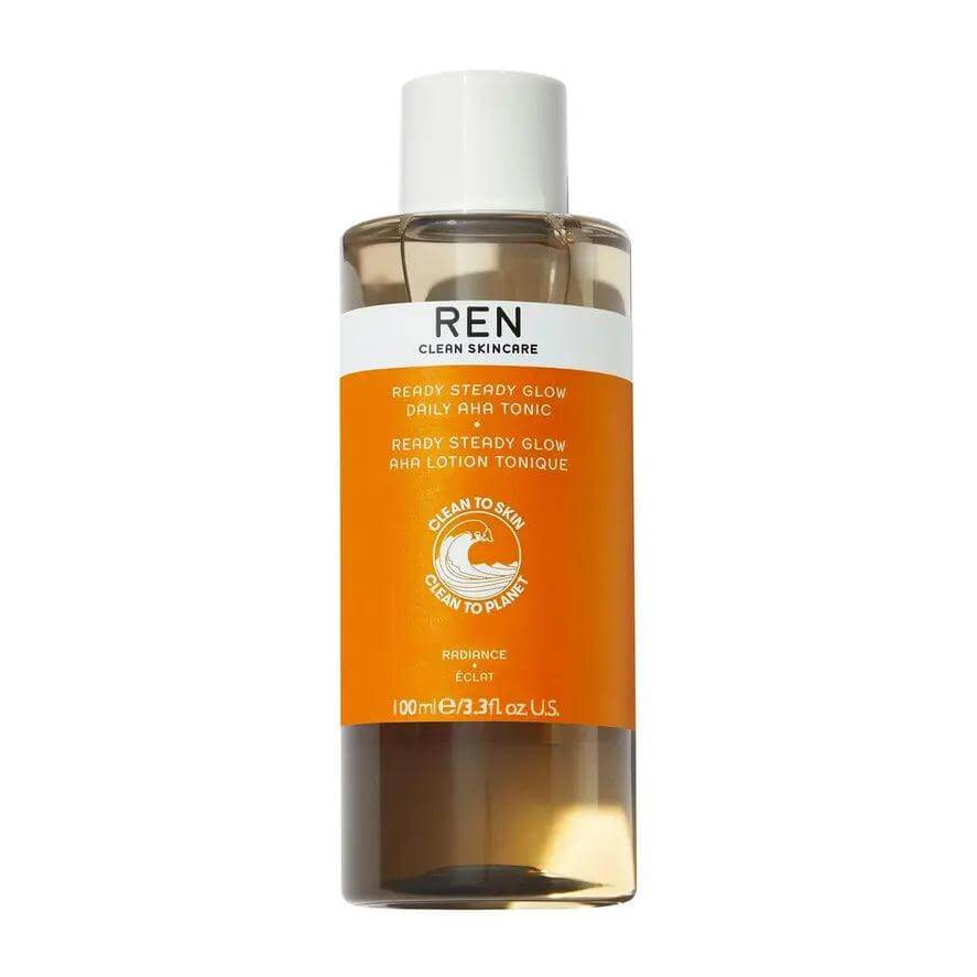 REN Clean Skincare Ready Steady Glow Daily AHA Tonic 100ml for a radiant and luminous complexion.