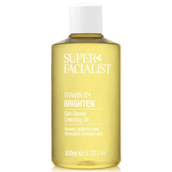 Superfacialist Vitamin C+ Skin Renew Cleansing Oil 100ml for radiant, clean skin with anti-ageing benefits.