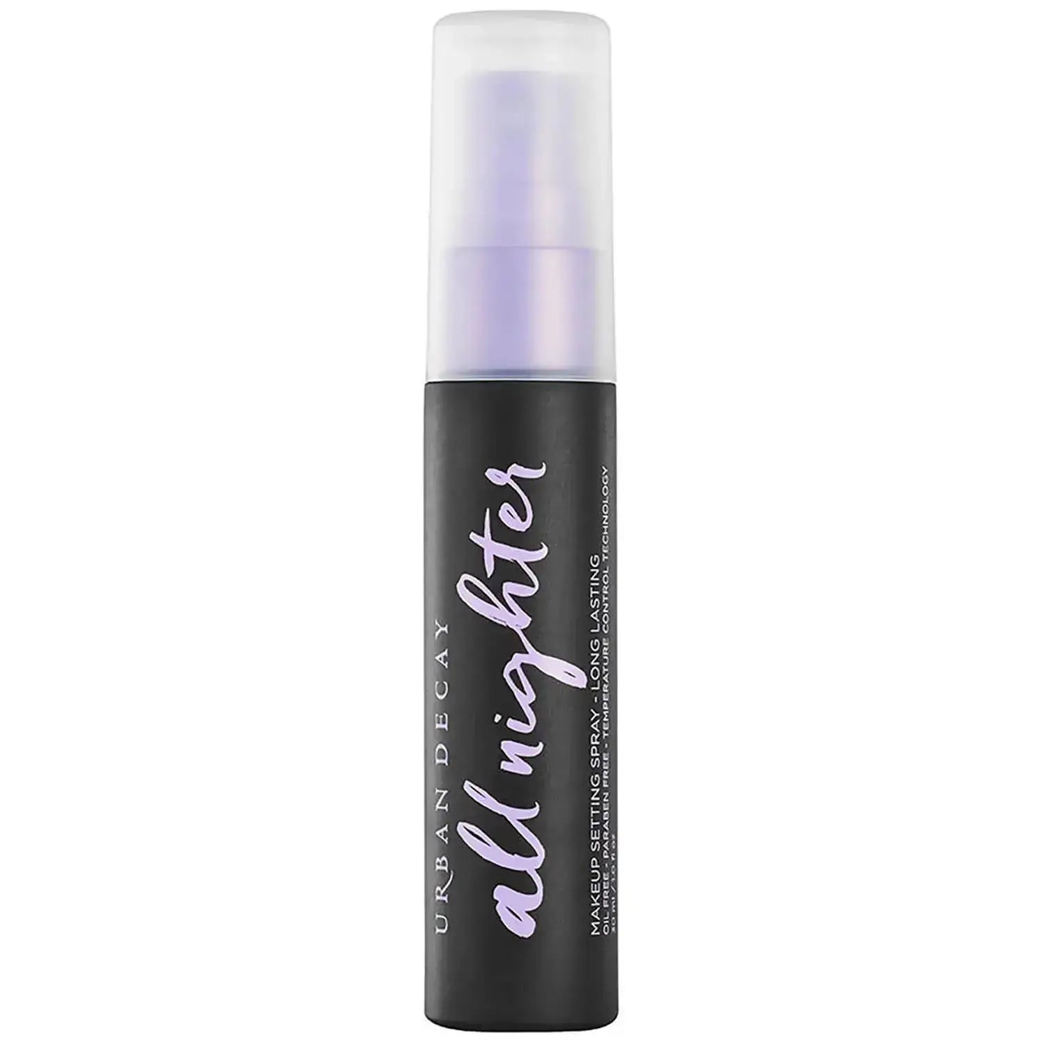 Urban Decay All Nighter Setting Spray, 16-hour makeup lasting, lightweight, temperature control technology.